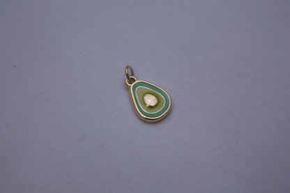 Green Enamel Avocado Charm