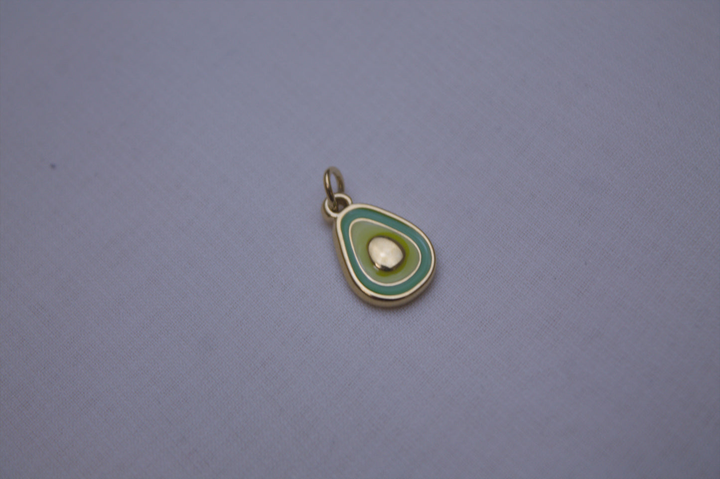 Green Enamel Avocado Charm