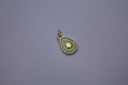 Green Enamel Avocado Charm