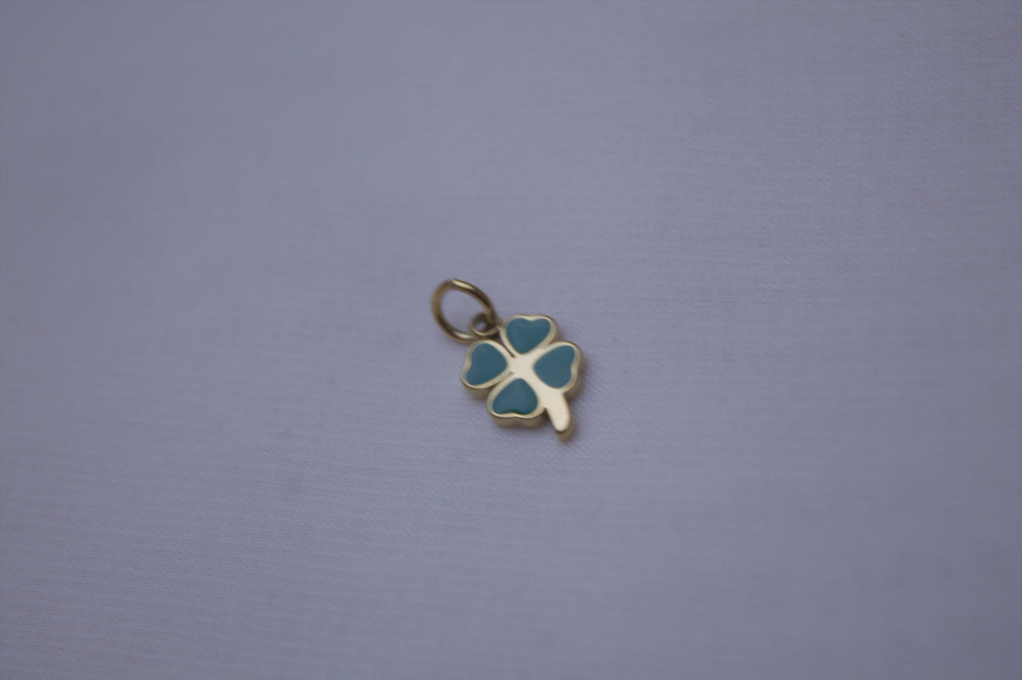 Teal Enamel Clover Charm