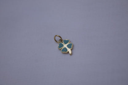 Teal Enamel Clover Charm