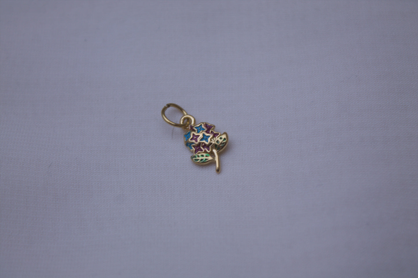Gold Multicolor Enamel Flower Charm