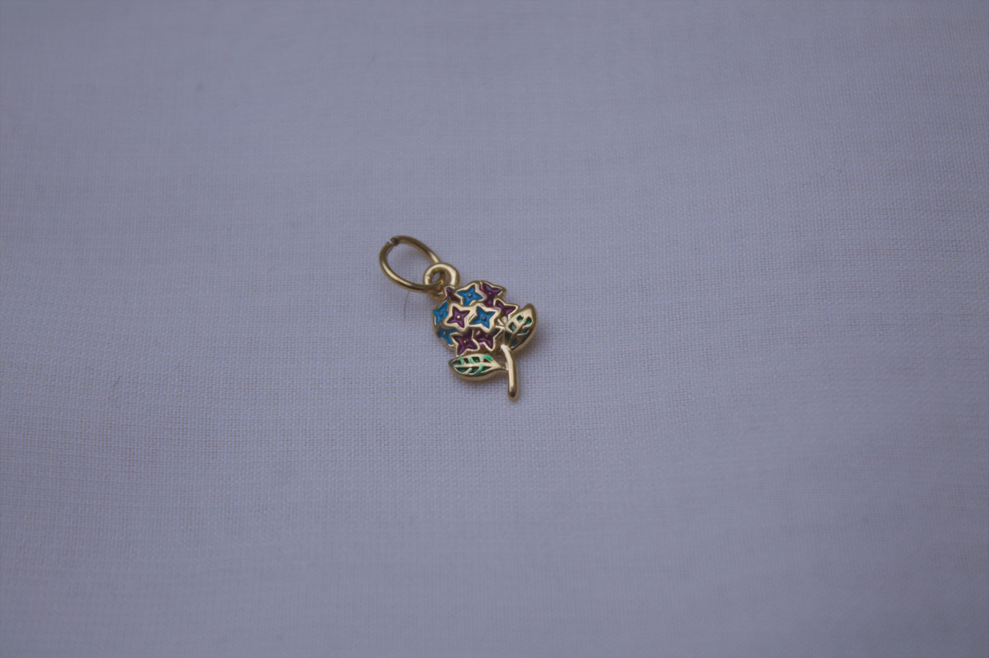 Gold Multicolor Enamel Flower Charm