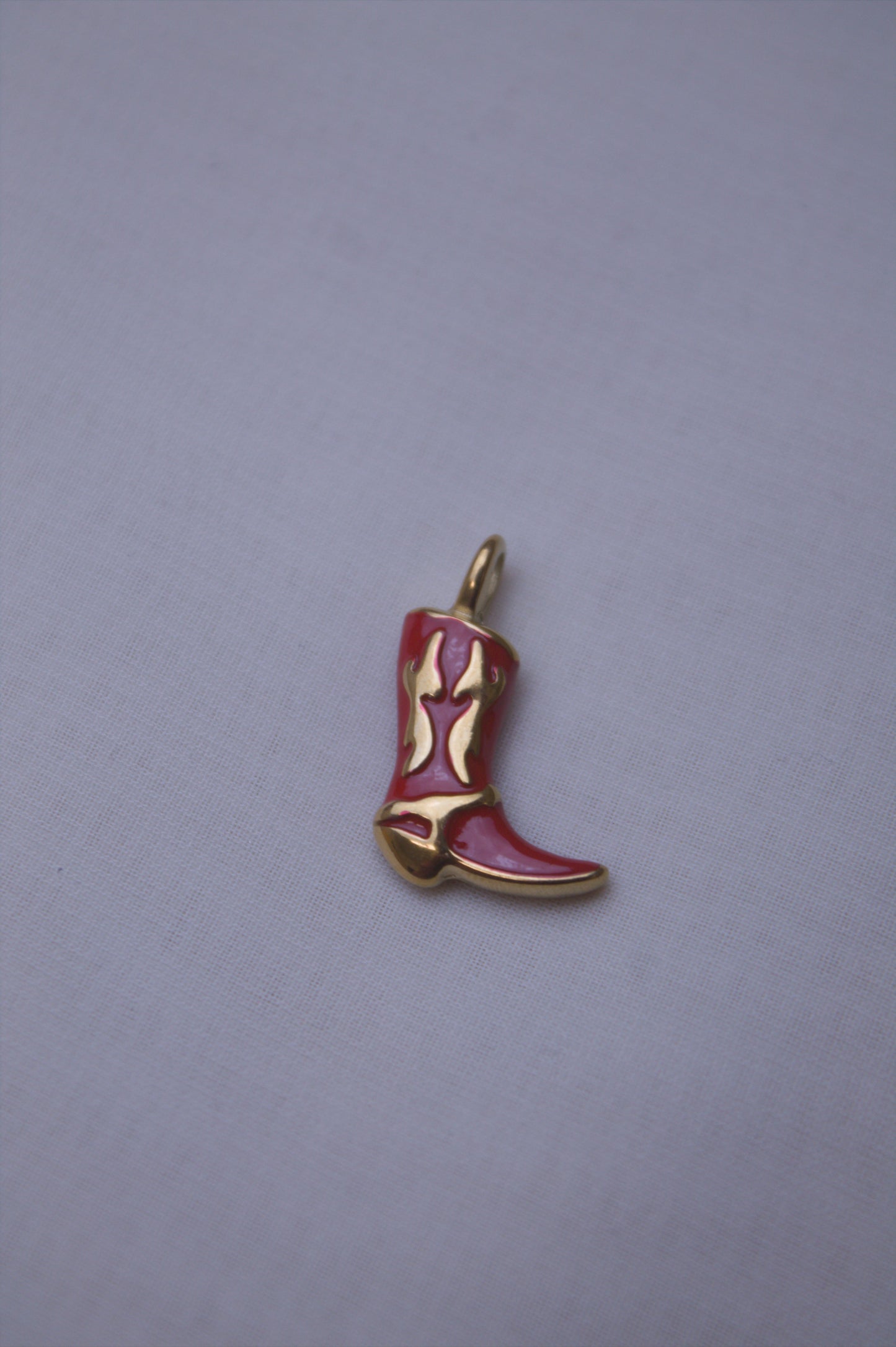 Pink Enamel Cowboy Boot Charm