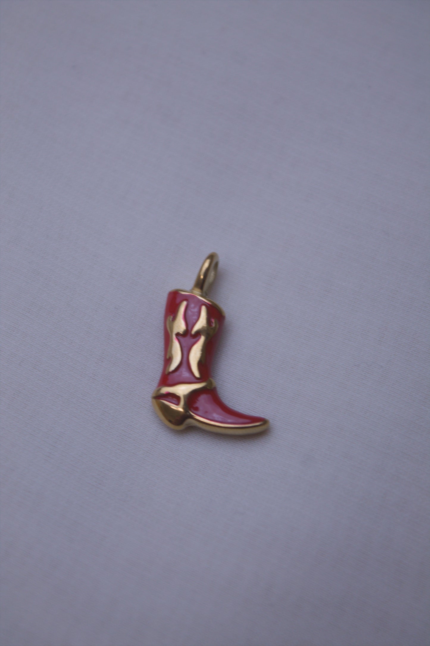 Pink Enamel Cowboy Boot Charm