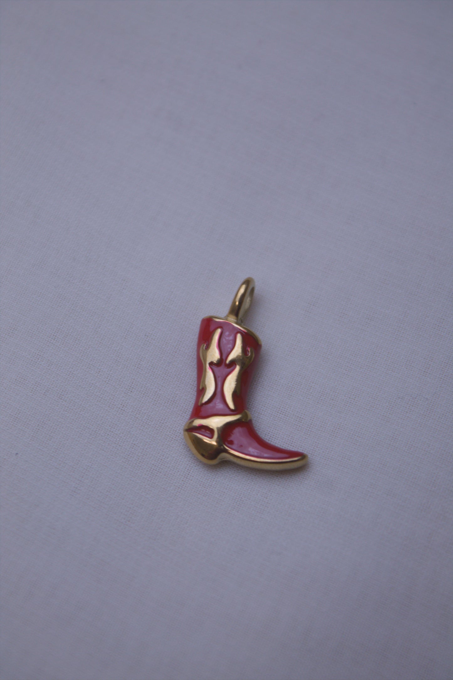 Pink Enamel Cowboy Boot Charm