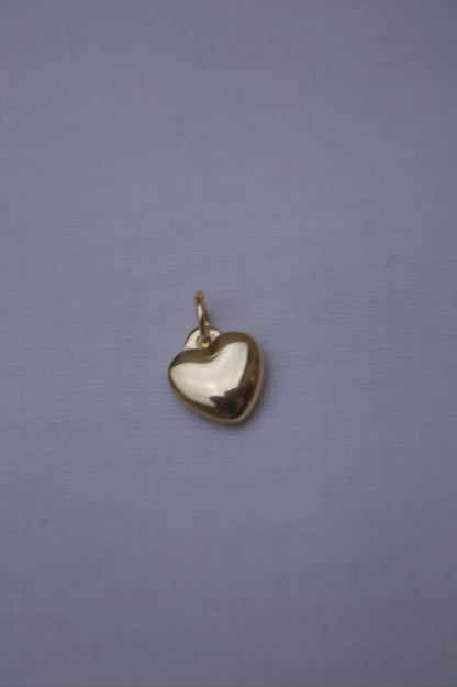 Classic Gold Puffy Heart Charm