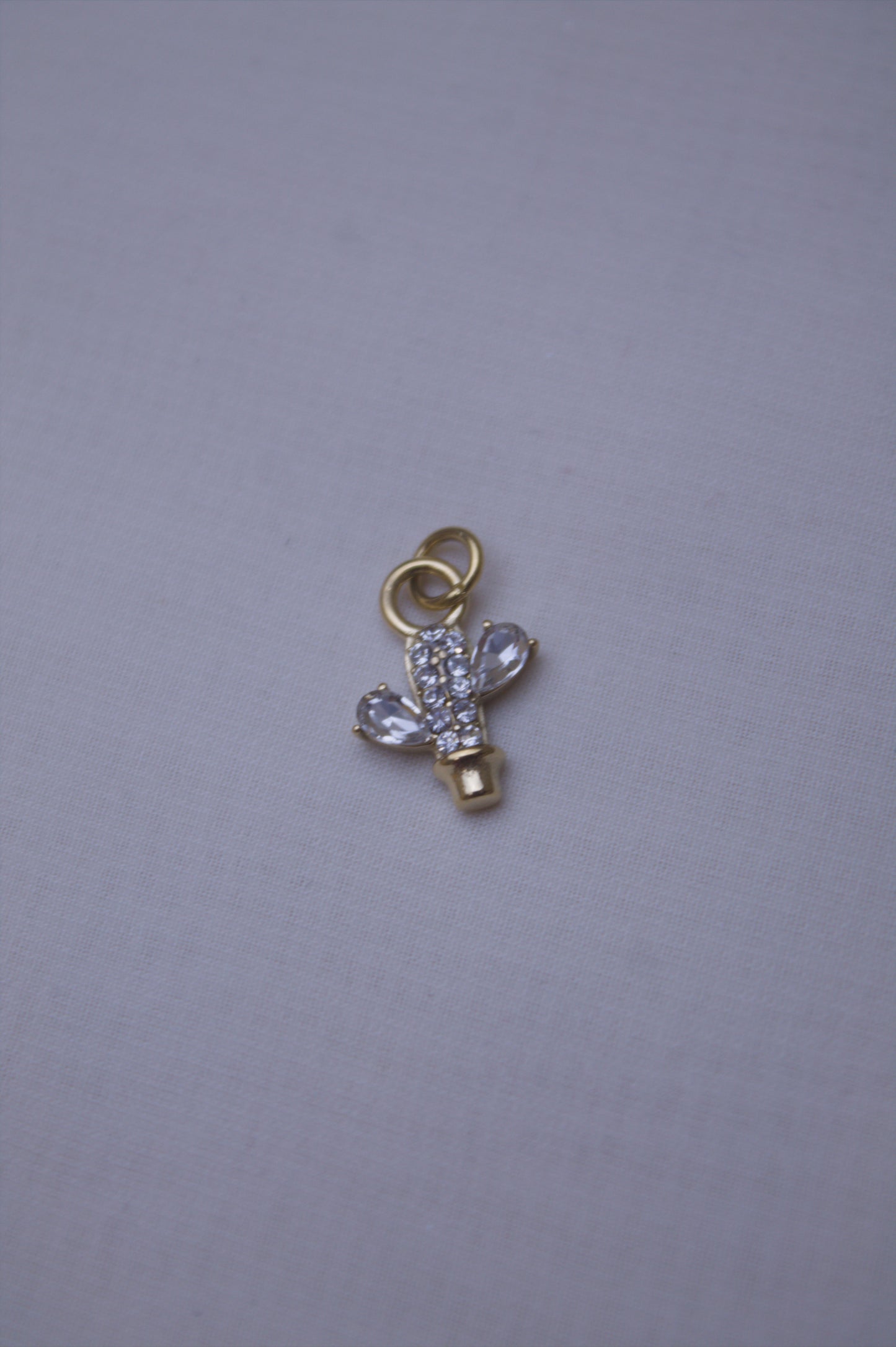 Gold Crystal Cactus Charm