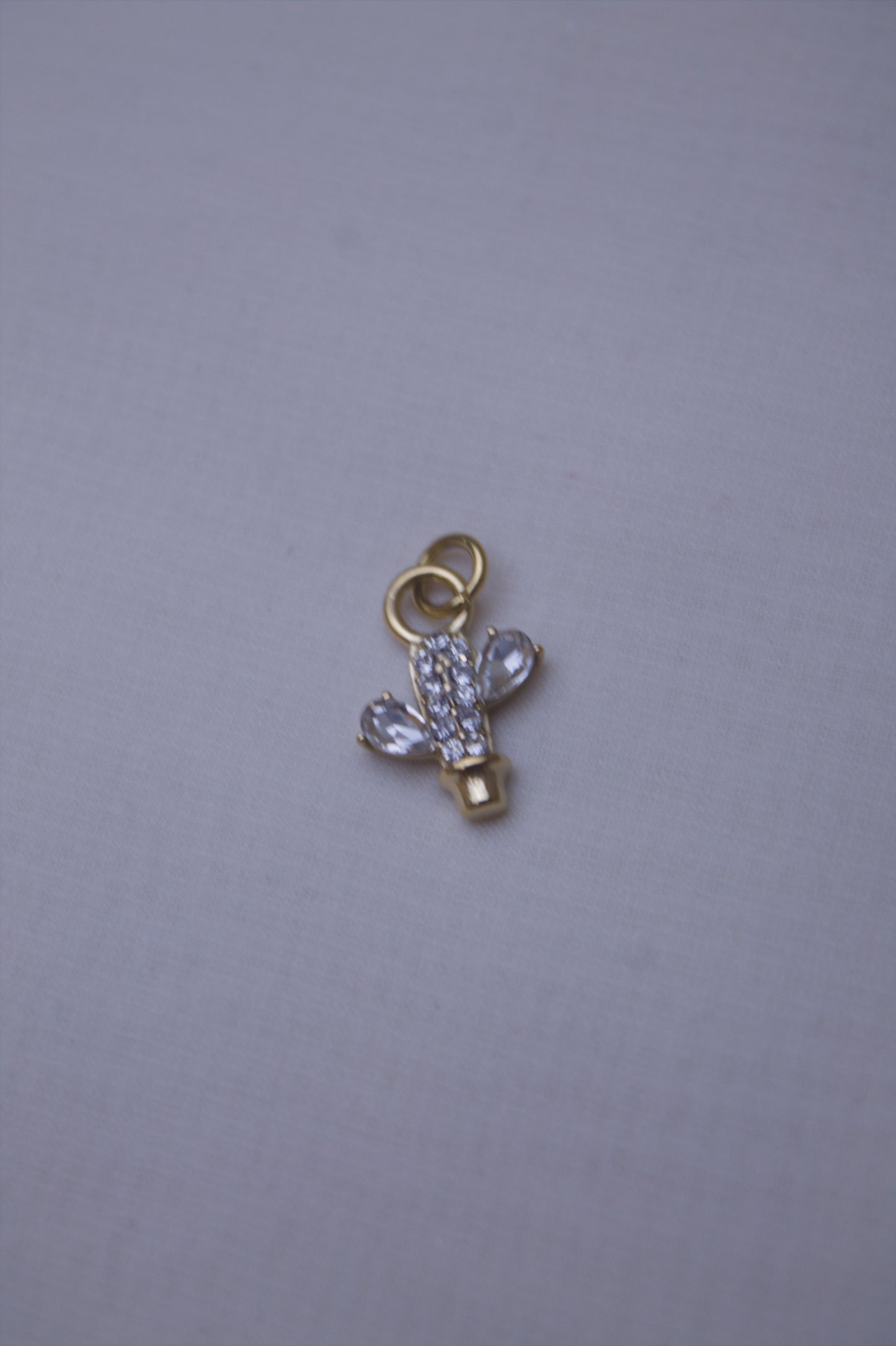 Gold Crystal Cactus Charm