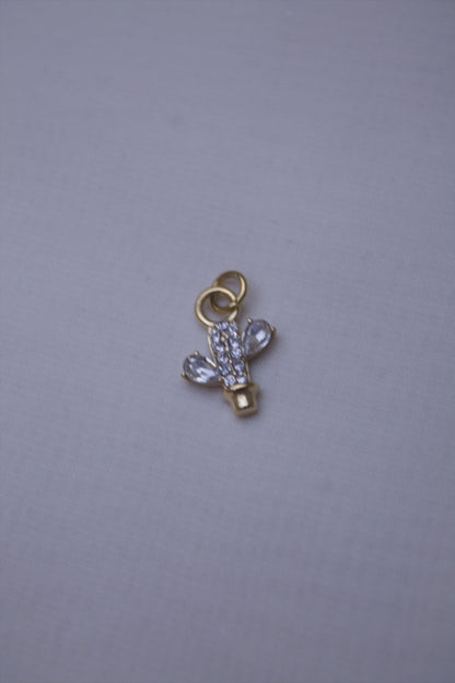 Gold Crystal Cactus Charm