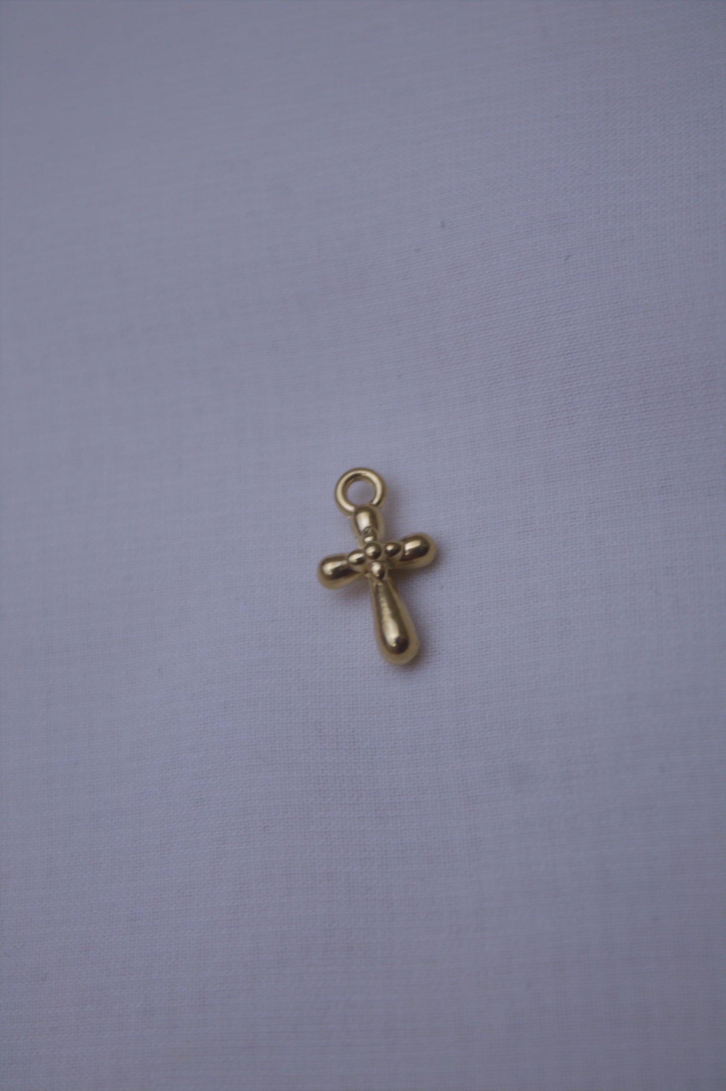Classic Gold Teardrop Cross Charm