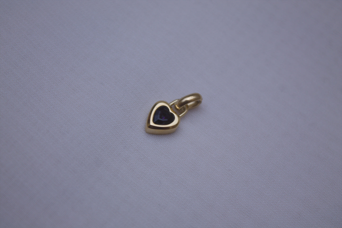 Gold Green Crystal Heart Charm