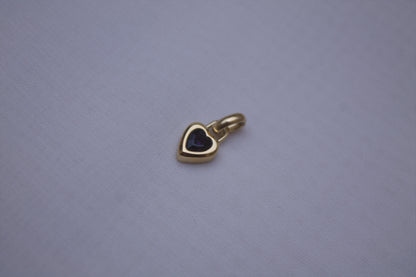 Gold Green Crystal Heart Charm
