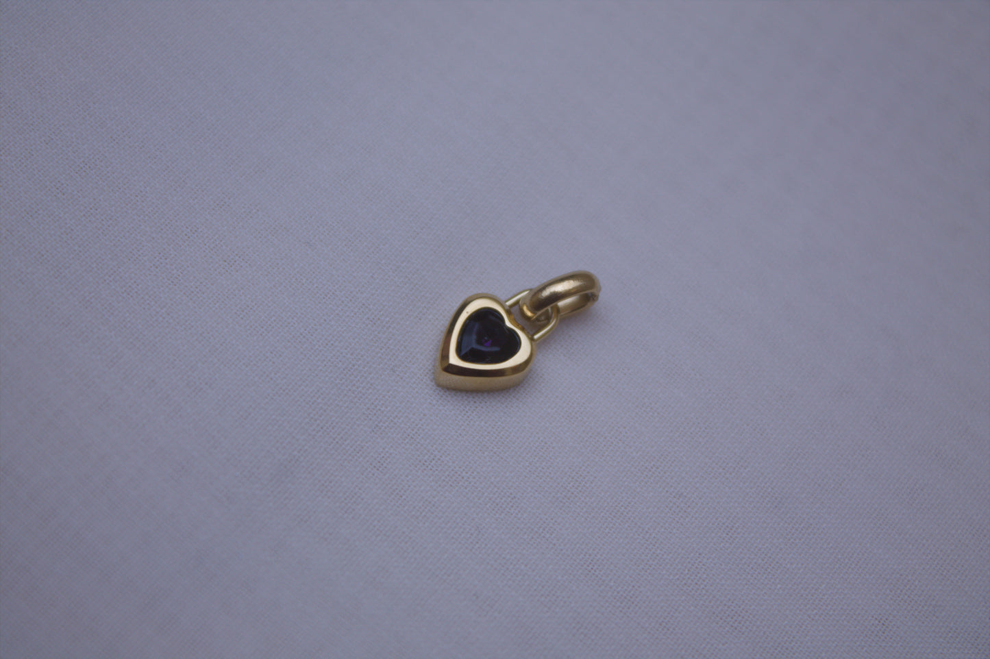 Gold Green Crystal Heart Charm