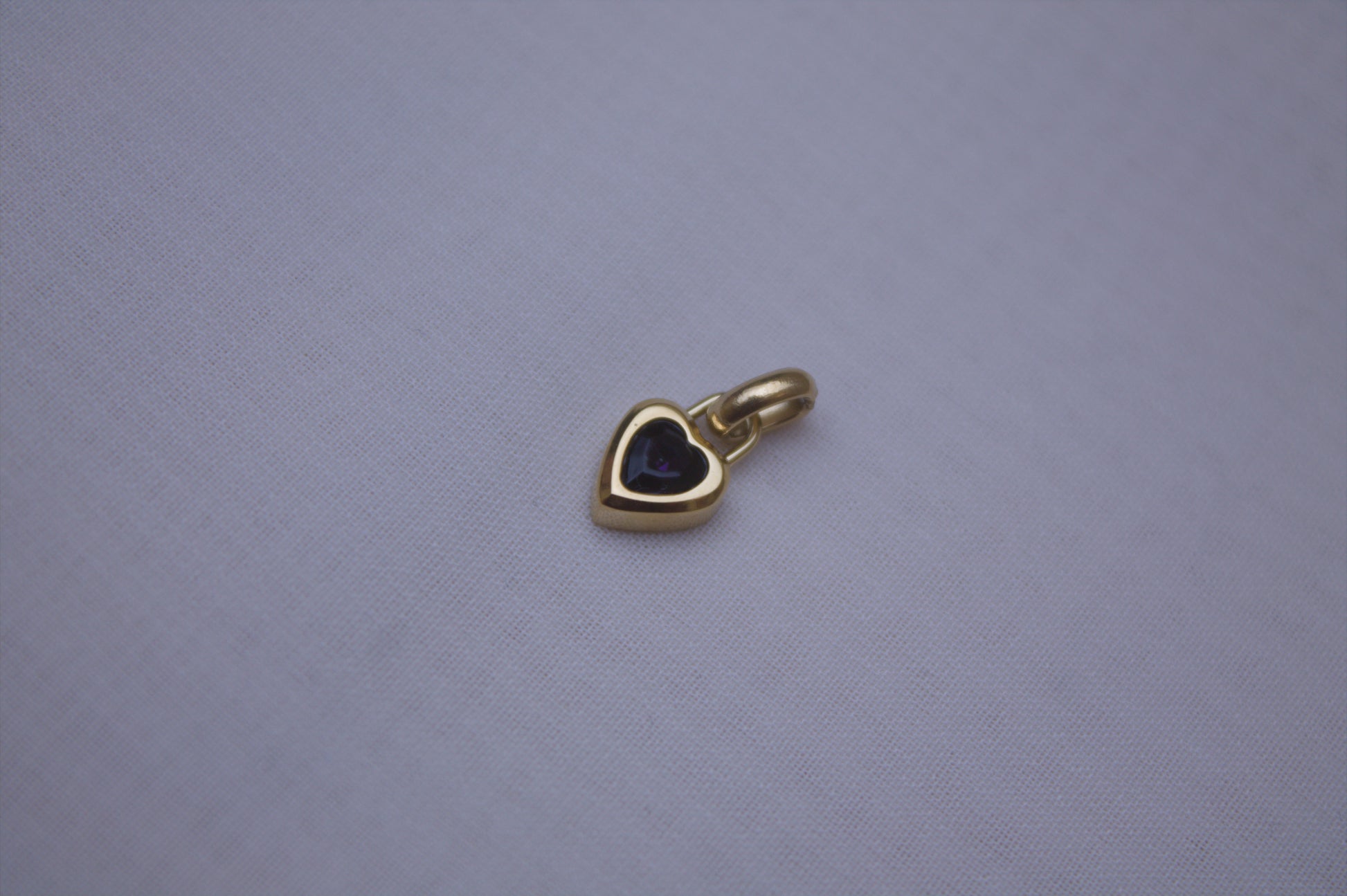 Gold Sapphire Crystal Heart Charm