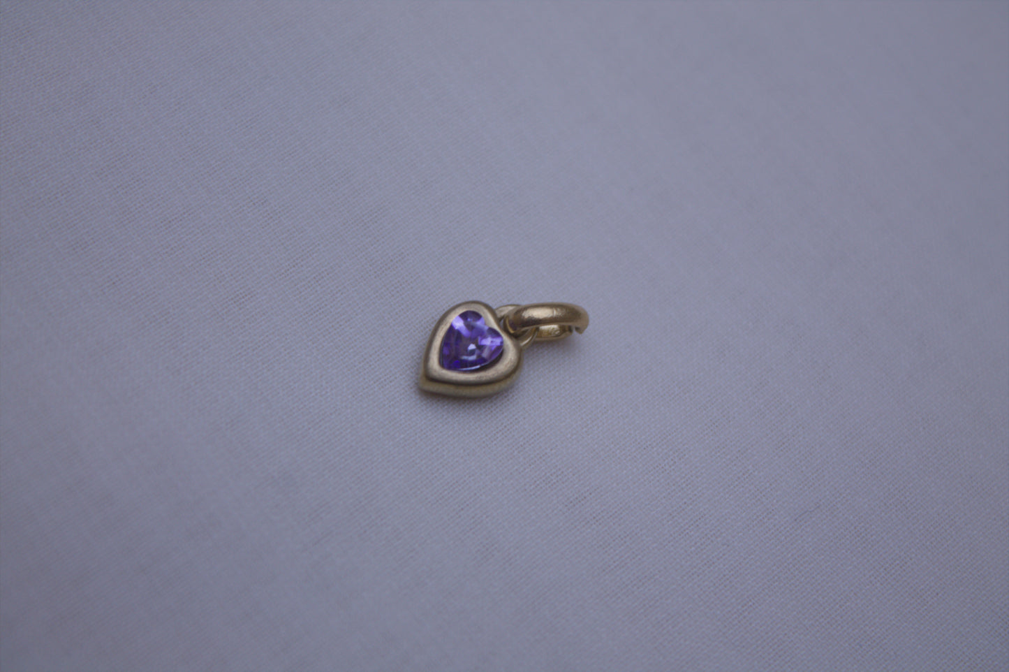 Gold Green Crystal Heart Charm
