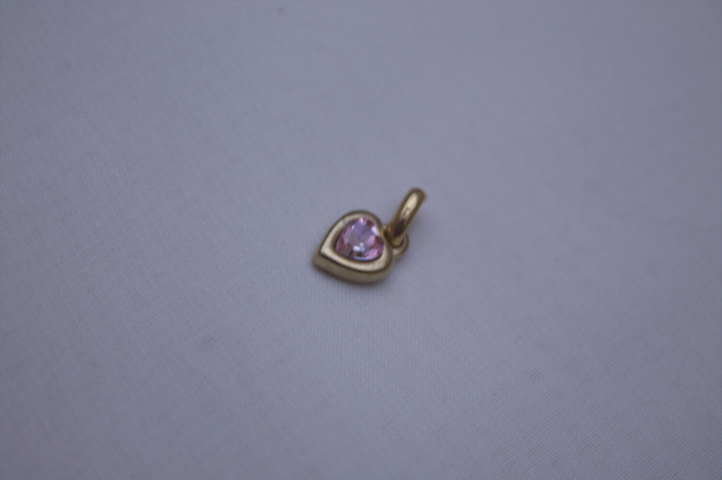 Gold Green Crystal Heart Charm