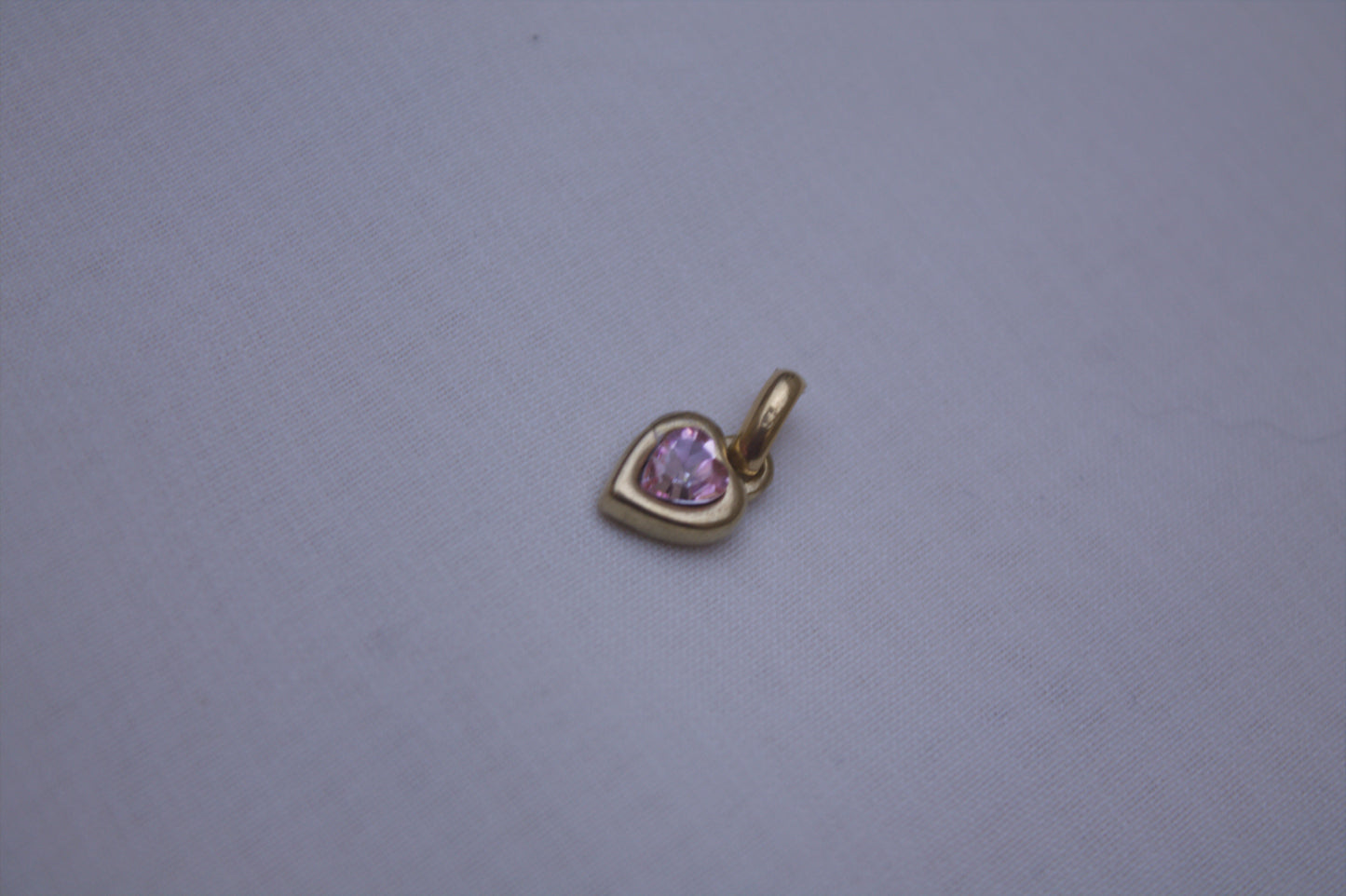 Gold Green Crystal Heart Charm
