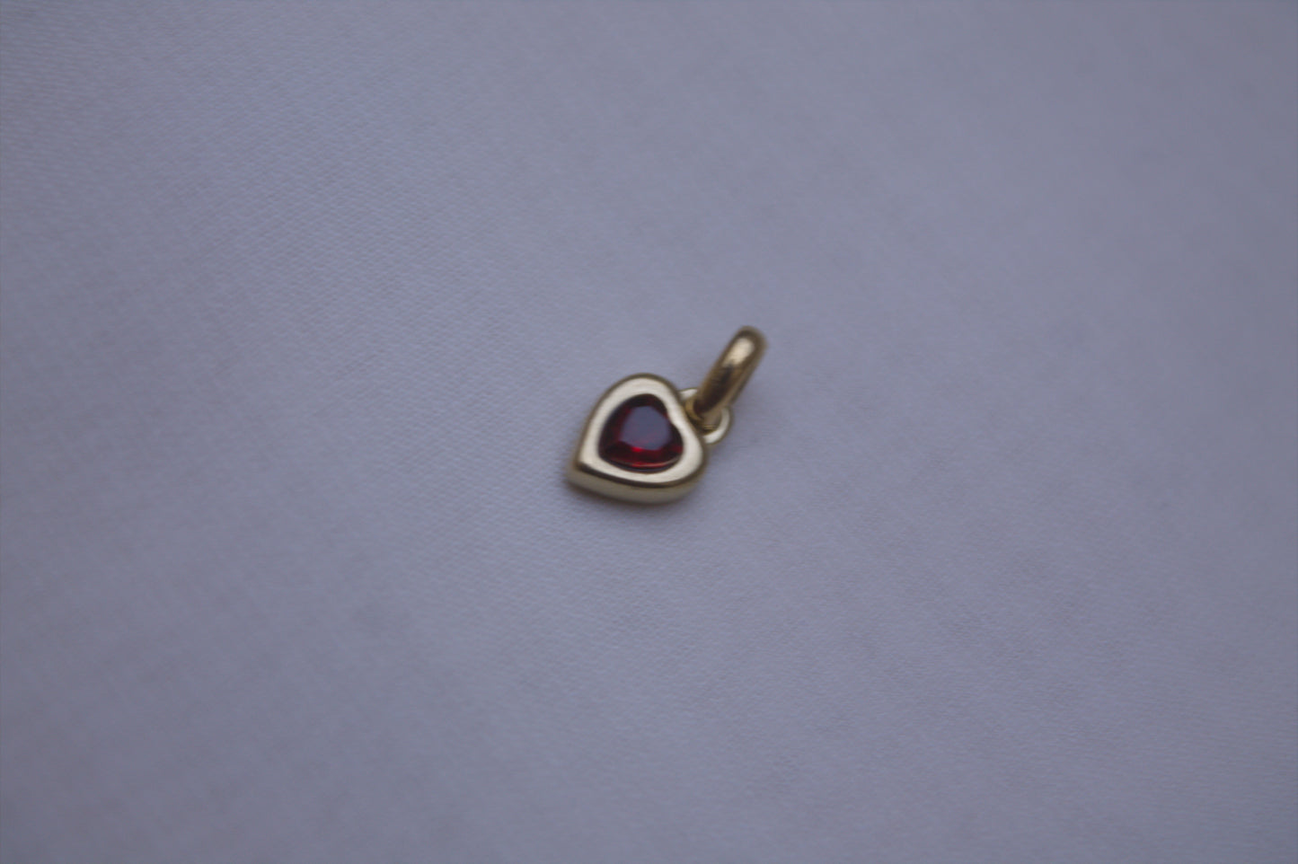 Gold Green Crystal Heart Charm