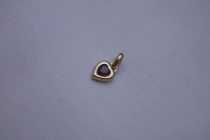 Gold Green Crystal Heart Charm
