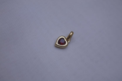 Gold Green Crystal Heart Charm