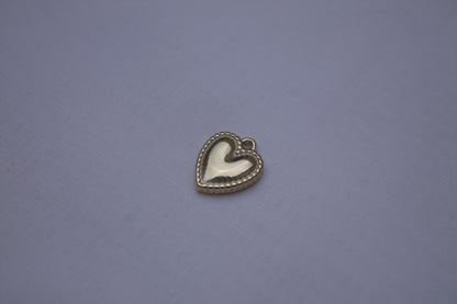Gold Enamel Heart Charm