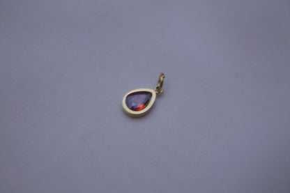 Gold Green Crystal Heart Charm