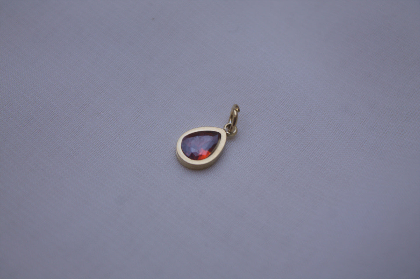 Gold Green Crystal Heart Charm