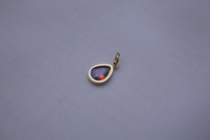Gold Green Crystal Heart Charm