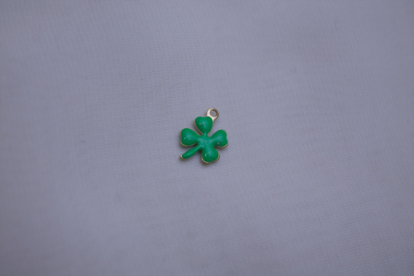 Green Enamel Clover Charm