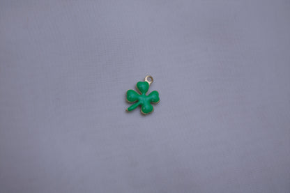 Green Enamel Clover Charm