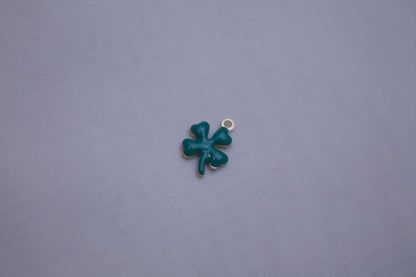 Green Enamel Clover Charm