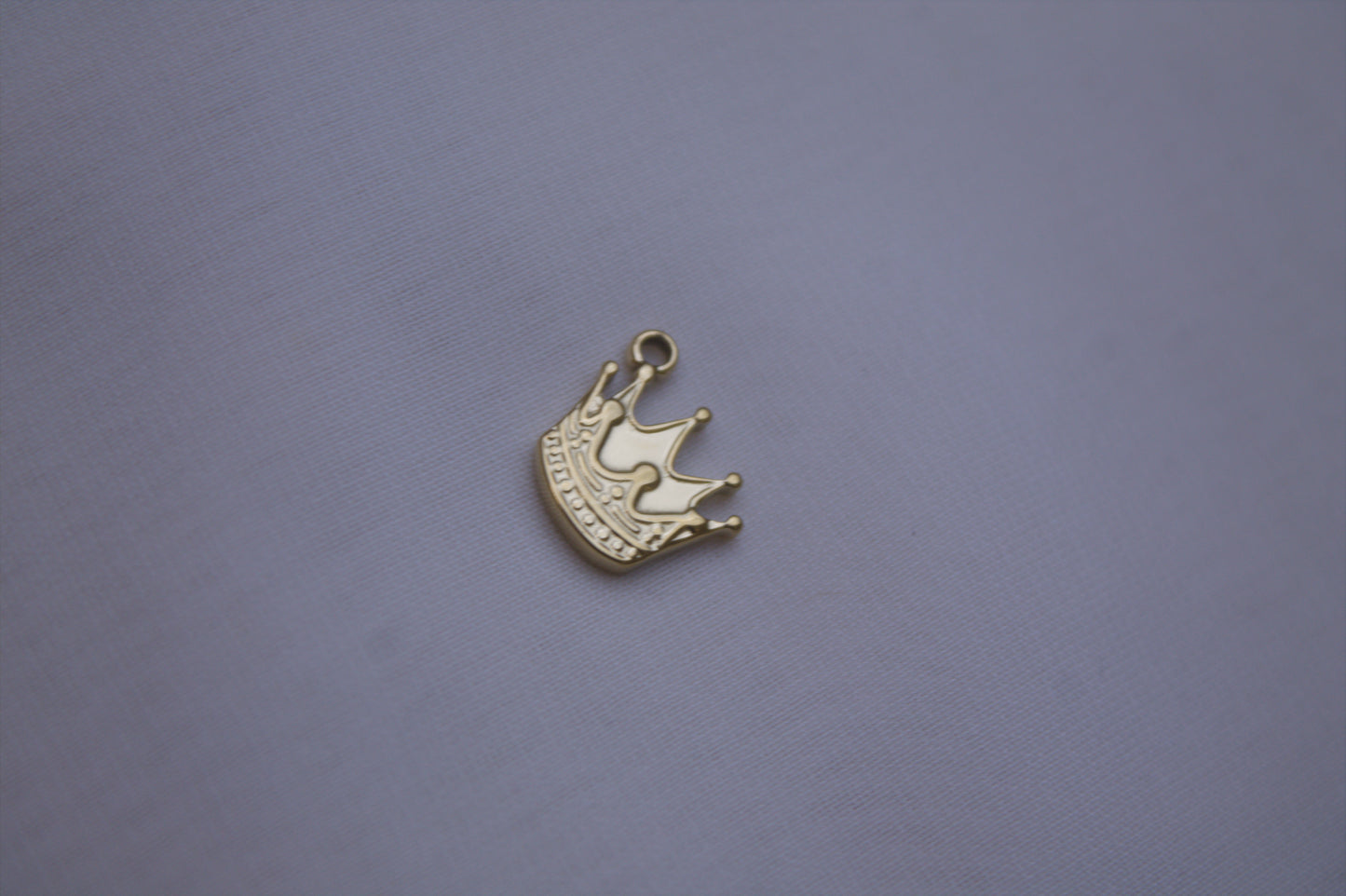 Gold Enamel Crown Charm