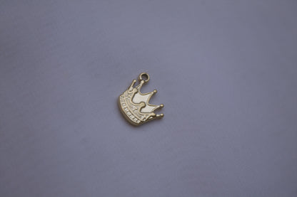 Gold Enamel Crown Charm