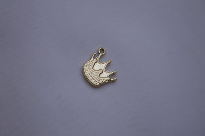 Gold Enamel Crown Charm