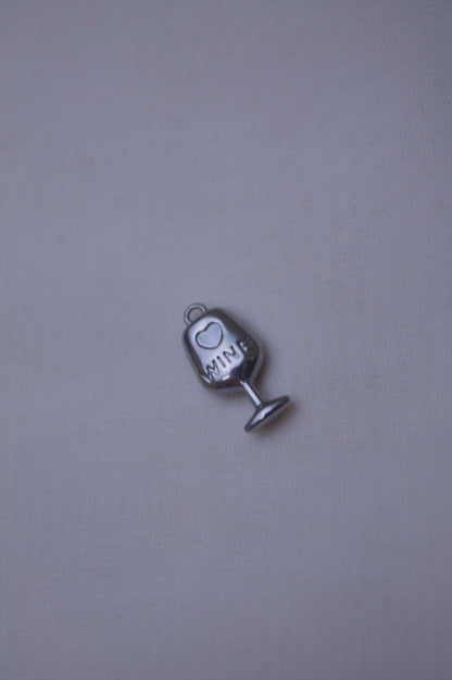 Classic Silver Wine Glass Charm