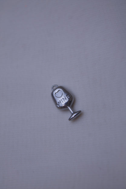 Classic Silver Wine Glass Charm