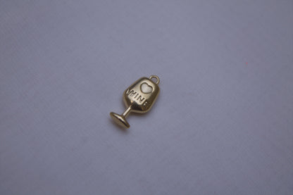 Classic Gold Wine Glass Charm