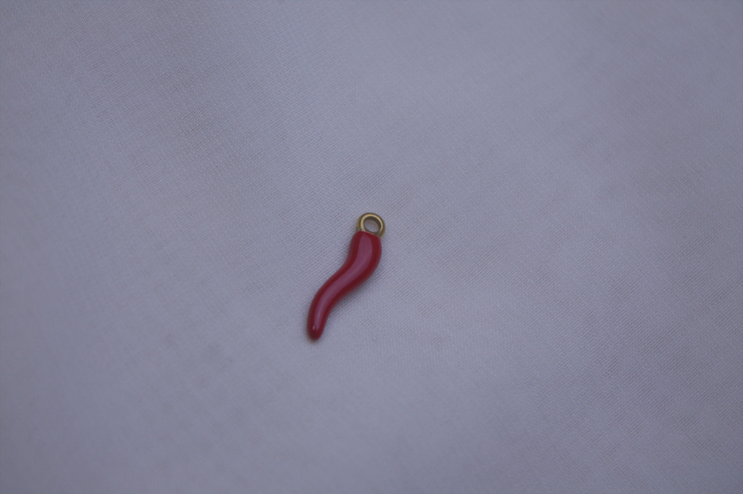 Red Enamel Italian Horn Charm