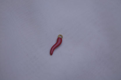 Red Enamel Italian Horn Charm