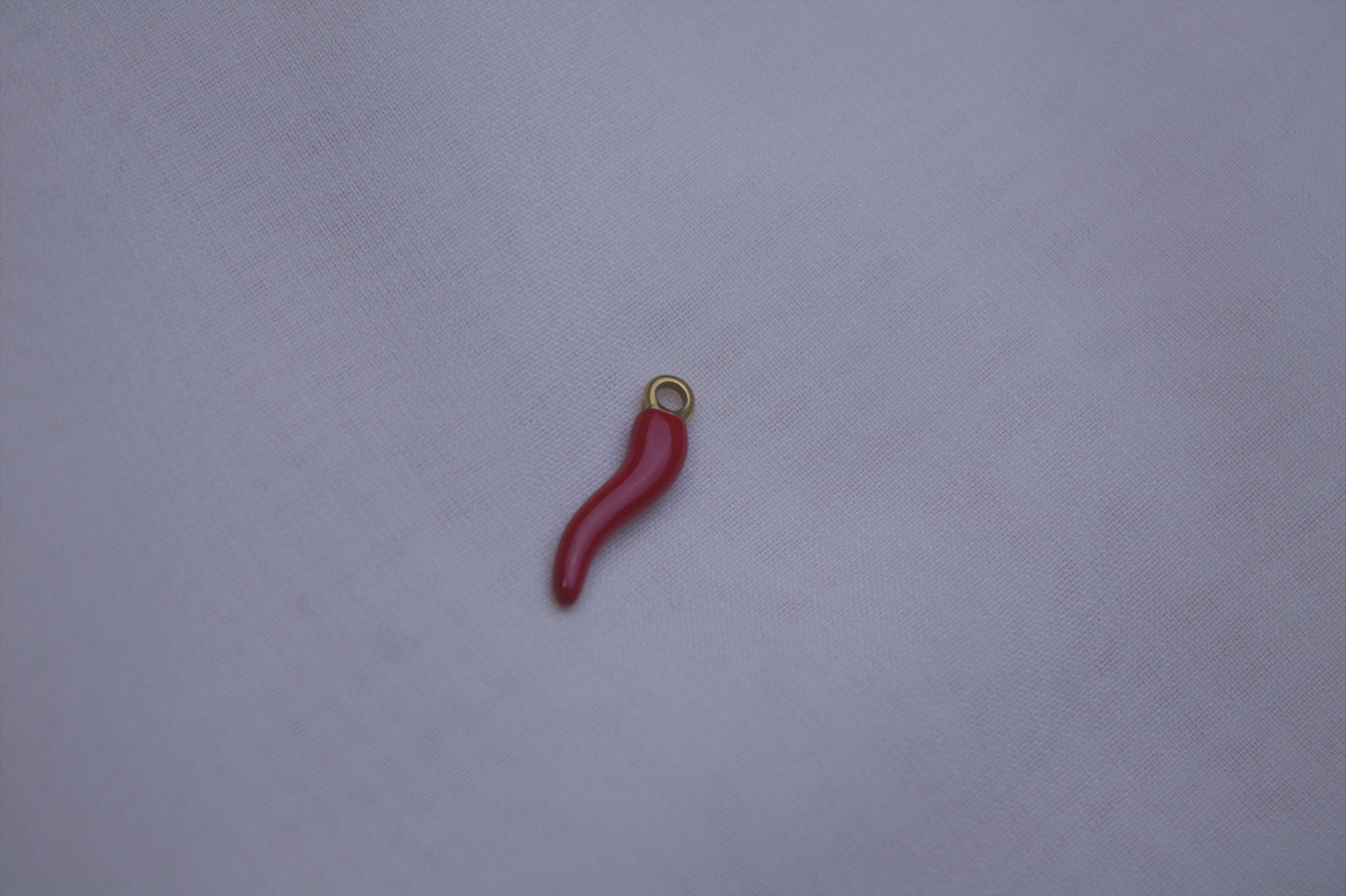 Red Enamel Italian Horn Charm