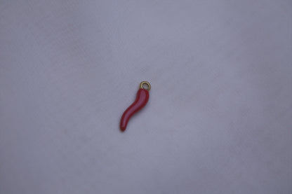 Red Enamel Italian Horn Charm