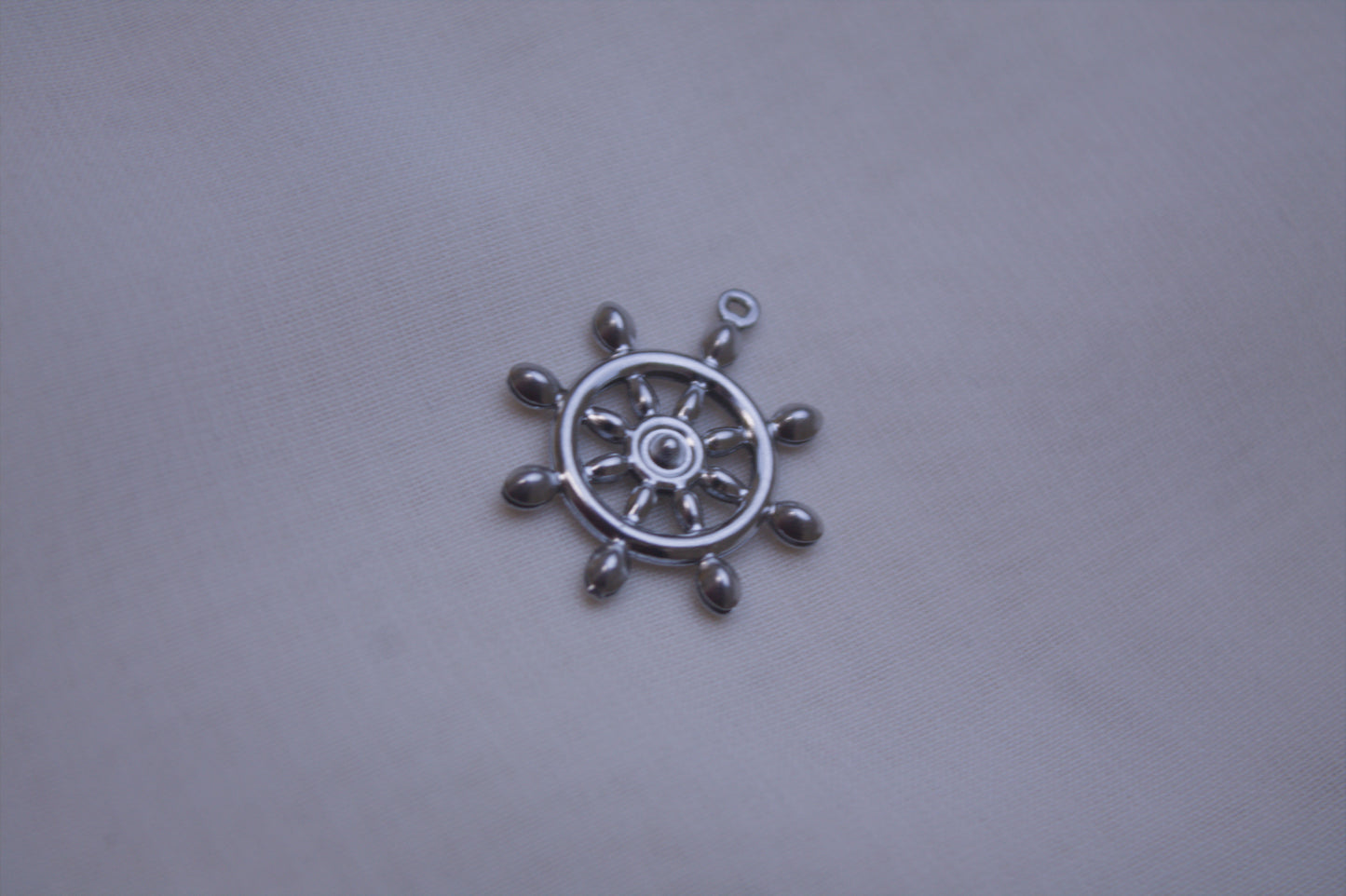 Classic Silver Ship Wheel Charm