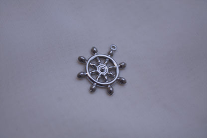Classic Silver Ship Wheel Charm