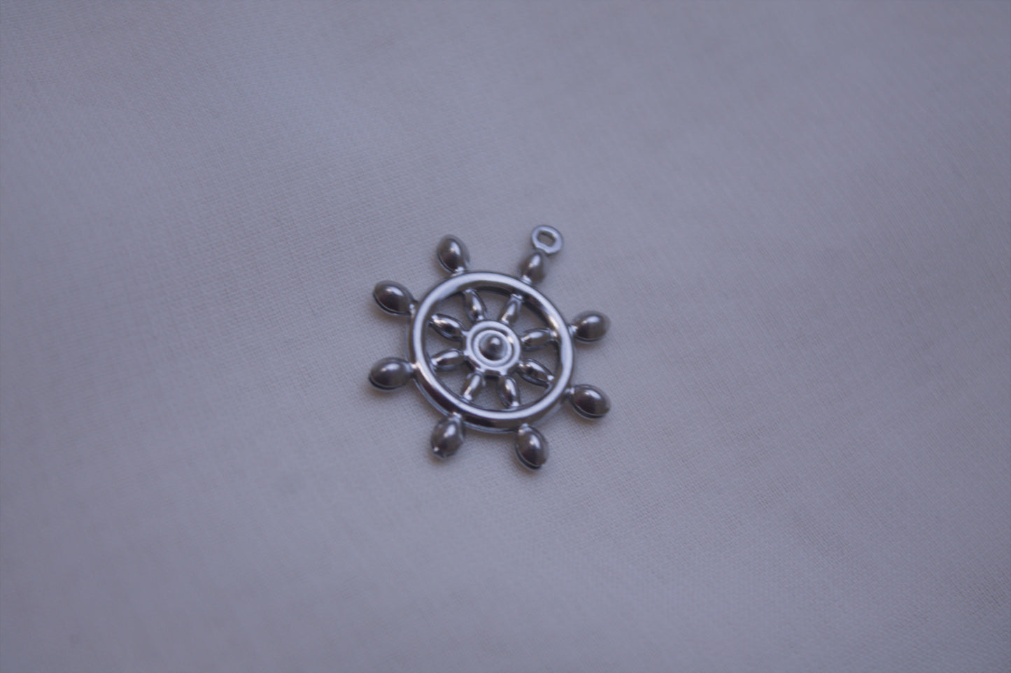 Classic Silver Ship Wheel Charm
