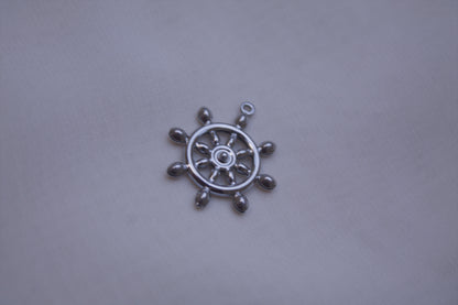 Classic Silver Ship Wheel Charm
