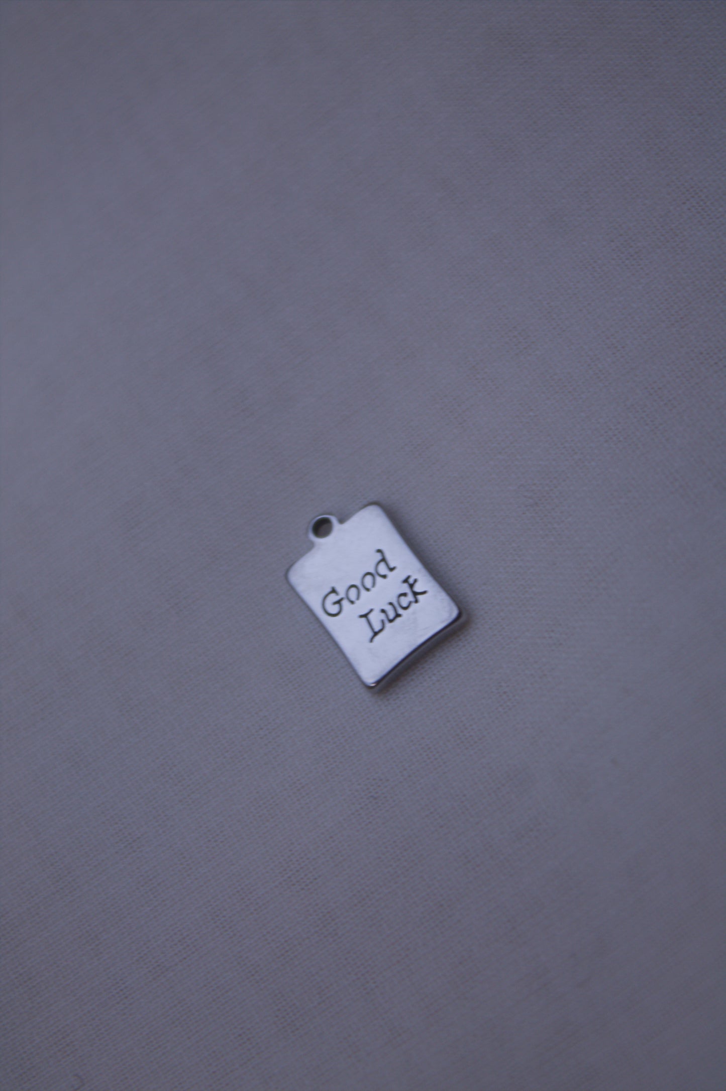 Classic Silver Good Luck Tag Charm