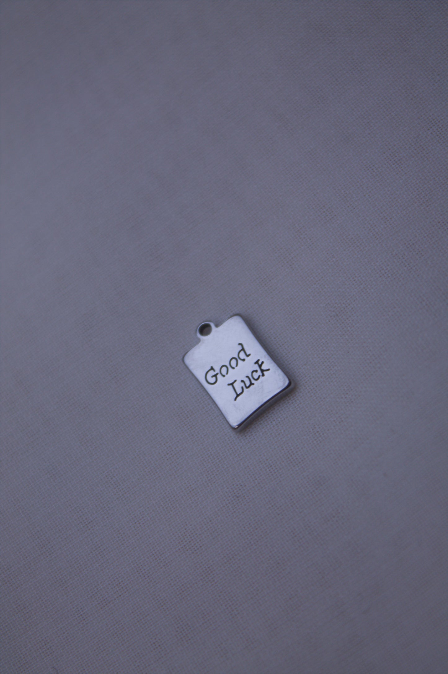 Classic Silver Good Luck Tag Charm