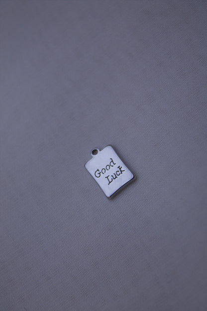 Classic Silver Good Luck Tag Charm