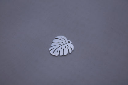 Classic Silver Monstera Leaf Charm